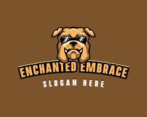 Glasses Bulldog Animal logo design