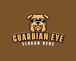 Glasses Bulldog Animal logo design