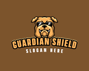 Glasses Bulldog Animal logo design