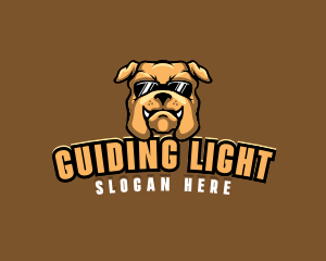 Glasses Bulldog Animal logo design