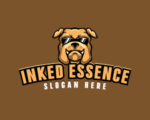 Glasses Bulldog Animal logo design