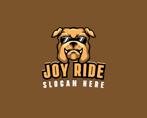 Glasses Bulldog Animal logo design