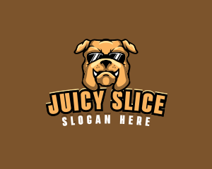 Glasses Bulldog Animal logo design