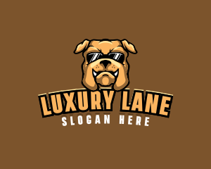 Glasses Bulldog Animal logo design