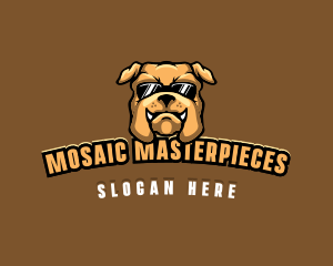 Glasses Bulldog Animal logo design