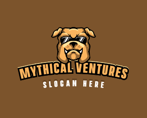 Glasses Bulldog Animal logo design