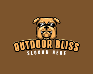 Glasses Bulldog Animal logo design