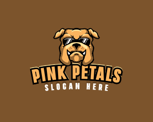 Glasses Bulldog Animal logo design