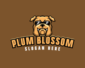 Glasses Bulldog Animal logo design