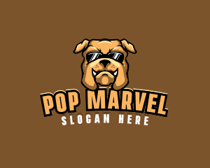 Glasses Bulldog Animal logo design