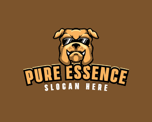 Glasses Bulldog Animal logo design