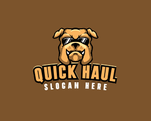 Glasses Bulldog Animal logo design