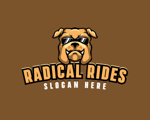 Glasses Bulldog Animal logo design