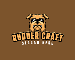 Glasses Bulldog Animal logo design