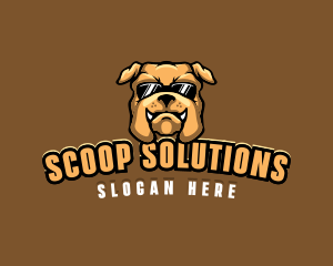 Glasses Bulldog Animal logo design