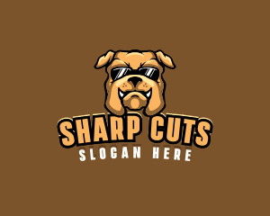 Glasses Bulldog Animal logo design