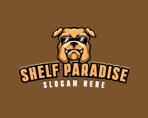 Glasses Bulldog Animal logo design