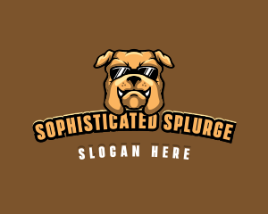 Glasses Bulldog Animal logo design