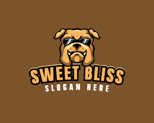 Glasses Bulldog Animal logo design