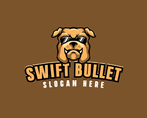 Glasses Bulldog Animal logo design