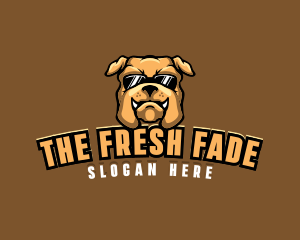 Glasses Bulldog Animal logo design