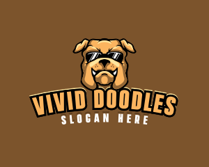 Glasses Bulldog Animal logo design