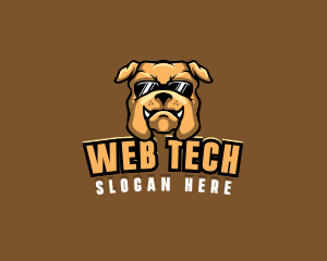 Glasses Bulldog Animal logo design