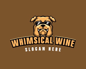 Glasses Bulldog Animal logo design