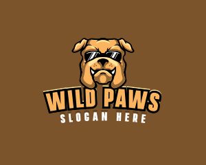 Glasses Bulldog Animal logo