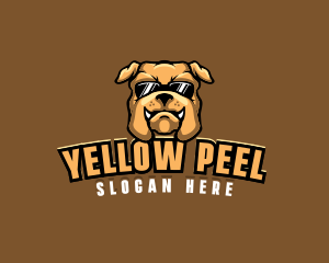 Glasses Bulldog Animal logo design