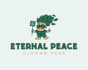 Hipster Peace Tree logo design