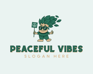 Hipster Peace Tree logo design