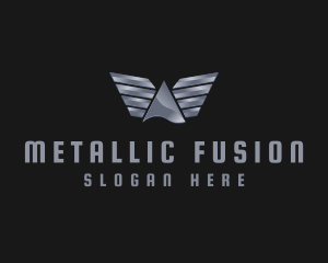 Metallic Wings Letter A logo
