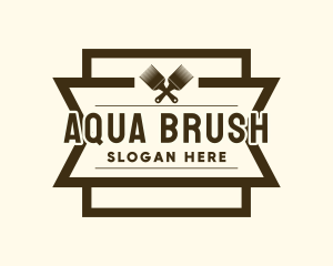 Paint Brush Badge logo design