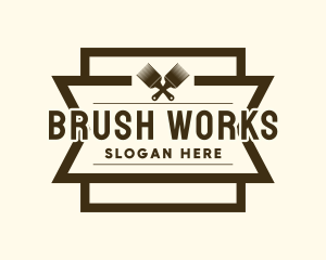 Paint Brush Badge logo design