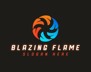 Flame Ice Vortex logo design