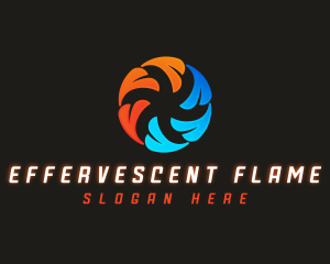 Flame Ice Vortex logo design