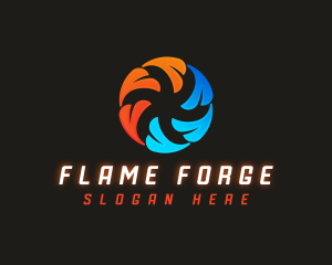 Flame Ice Vortex logo design