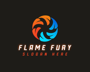 Flame Ice Vortex logo design