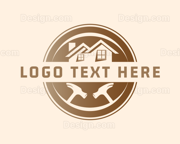 Roofing Carpenter Hammer Tool Logo