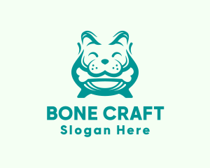 Cute Dog Chew Bone logo design