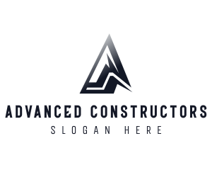 Mountain Mining Letter A logo design