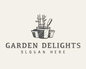 Backyard Potted Garden logo design