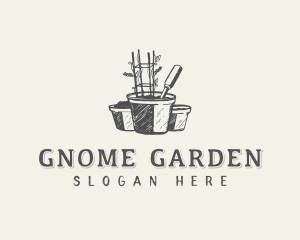 Backyard Potted Garden logo design