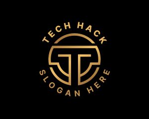 Tech Crypto Letter T logo design