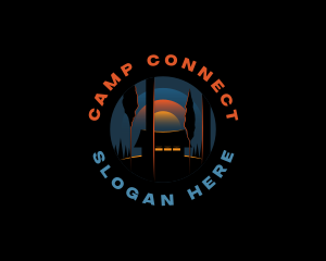 Camping Forest Woods logo design