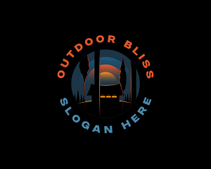 Camping Forest Woods logo design