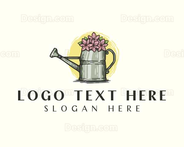 Watering Can Gardening Logo