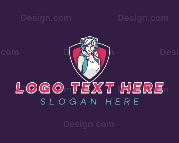 Esports Gamer Woman Cosplay Logo