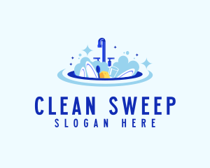 Clean Dishwasher Faucet logo design